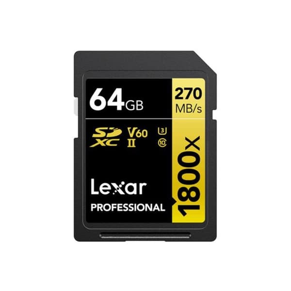 Lexar SDXC-kort 64 GB 1800x professionell 270 MB/s klass 10 UHS-II U3