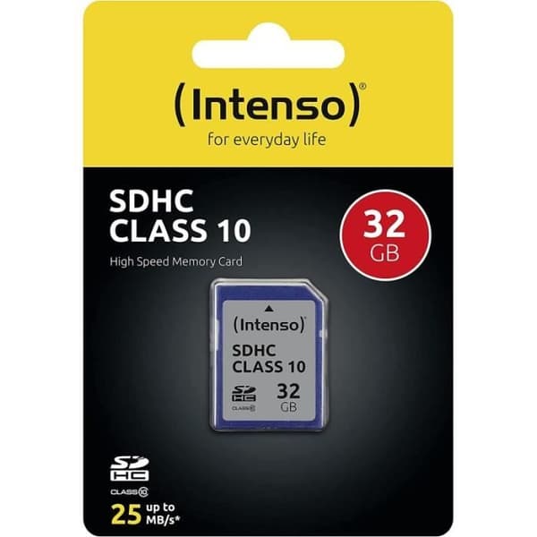 SDHC-minneskort - Intenso - 32 Go - Klass 10 - Svart - SDHC-format