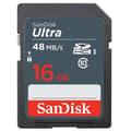 Miniatyrbild 1 av 3: SDHC-minneskort UHS-I - SANDISK - Ultra - 16 Go - Klass 10 - Läs hastighet upp till 48 Mo/s
