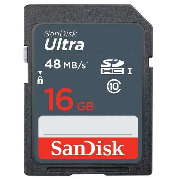 SDHC-minneskort UHS-I - SANDISK - Ultra - 16 Go - Klass 10 - Läs hastighet upp till 48 Mo/s