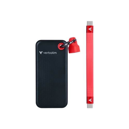 Verbatim Pocket - SSD - 1 TB - nyckelring med kabelkoppling - USB 3.2 Gen 2