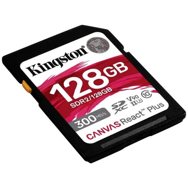 Kingston Minneskort SD 128GB Canvas React Plus 300/260 UHS-II U3 - 0740617301960