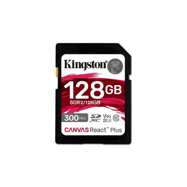 Kingston Minneskort SD 128GB Canvas React Plus 300/260 UHS-II U3 - 0740617301960