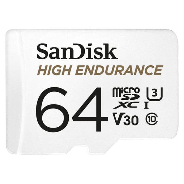 SanDisk 64GB ultrahållbart microSDXC-kort för videoövervakning, upp till 100MB/s läs 40MB/s skriv, Class 10, U3, V30