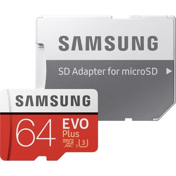 SAMSUNG EVO Plus MB-MC64HA - Flash-minneskort (microSDXC till SD-adapter ingår) - 64 GB
