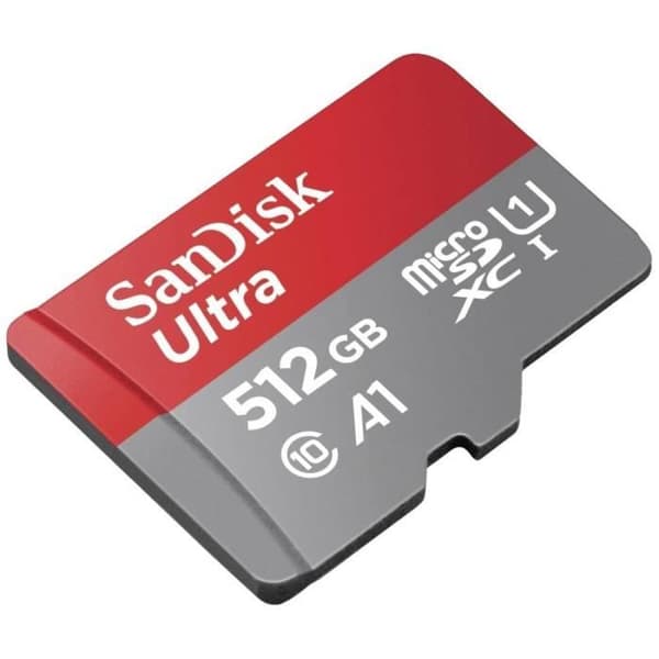 SanDisk microSDXC Ultra 512 GB microSDXC-kort (A1/UHS-I/Cl.10/150MB/s) + mobiladapter 512 GB A1 Performan-applikation