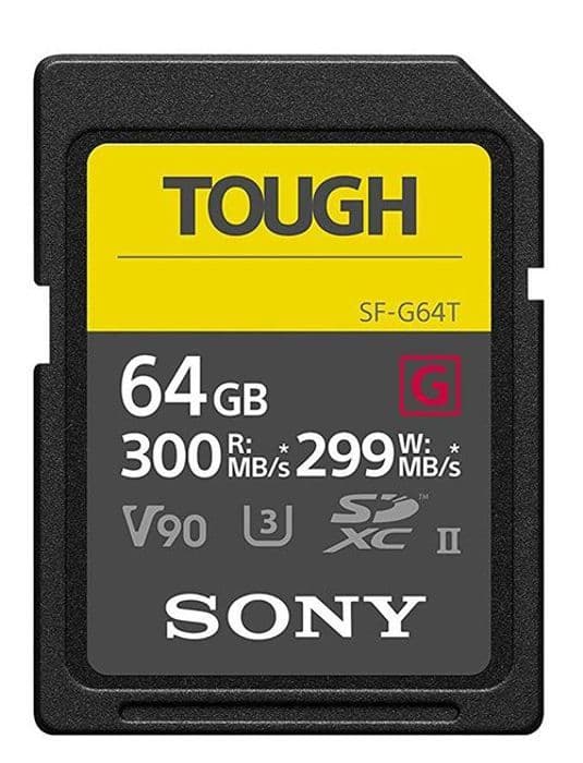 Sony SF-G-serien TOUGH SF-G64T 64 GB Video Class V90 flashminneskort - UHS-II U3 - Class10 SDXC UHS-II