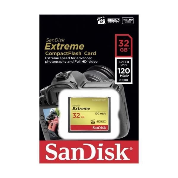 Flashminneskort - SANDISK - Extreme Cf 120Mb/S 85Mb/S 32Gb