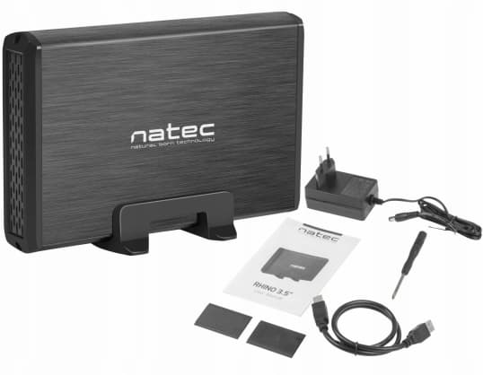 HDD'er kabinetter og etuier, eksternt HDD kabinet RHINO 3,5" sort NKZ-0448, Natec