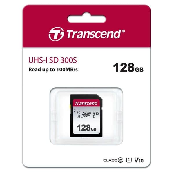 SD-kort 128GB UHS-I U3 - TRANSCEND - 300S - Video Class V30 / UHS-I U3 / Class10