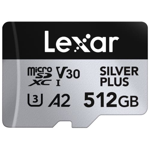 Lexar - microSDXC Professional SILVER Plus UHS-I/U3/A2/4K R205/W150 (V30) - SILVER - 512GB