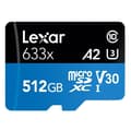Miniatyrbild 2 av 4: 512 GB Lexar högpresterande 633x microSDXC UHS-I minneskort