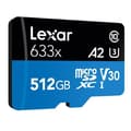 Miniatyrbild 1 av 4: 512 GB Lexar högpresterande 633x microSDXC UHS-I minneskort