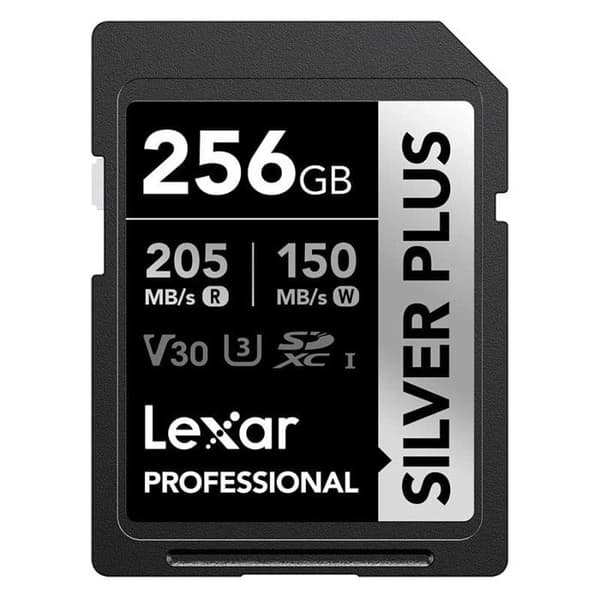 Lexar SD-kort silver plus UHS-1 256GB V30 R205/W150MB/S