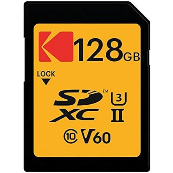 SDXC-minneskort - KODAK - UHS II U3 V60 Ultra Pro - 128 Go - Läsningshastighet 300 Mo/s - Vattentålig