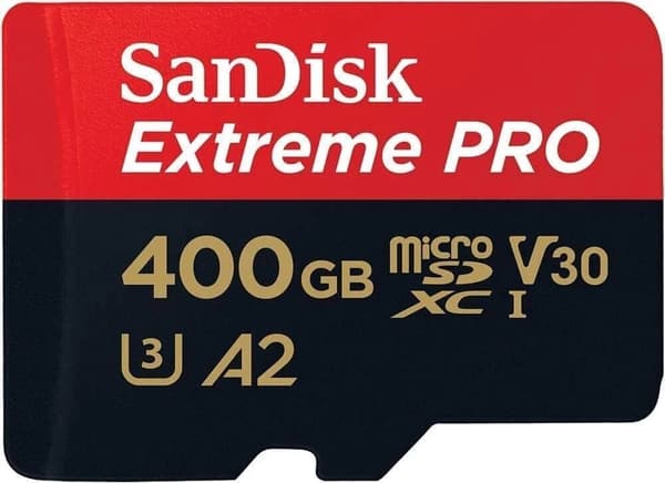 SanDisk Extreme Pro 400 Gt:n MicroSDXC-muistikortti A2-suorituskyvyllä