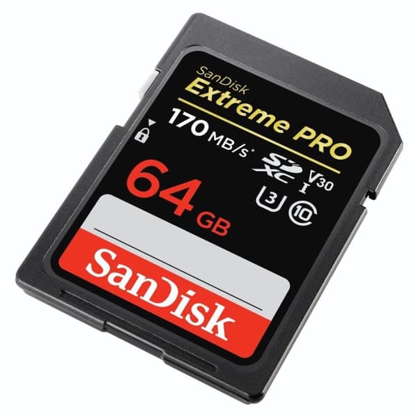 SanDisk Extreme PRO 64 Gt:n SDXC-muistikortti jopa 170 Mt/s UHS-1 luokka 10, U3, V30