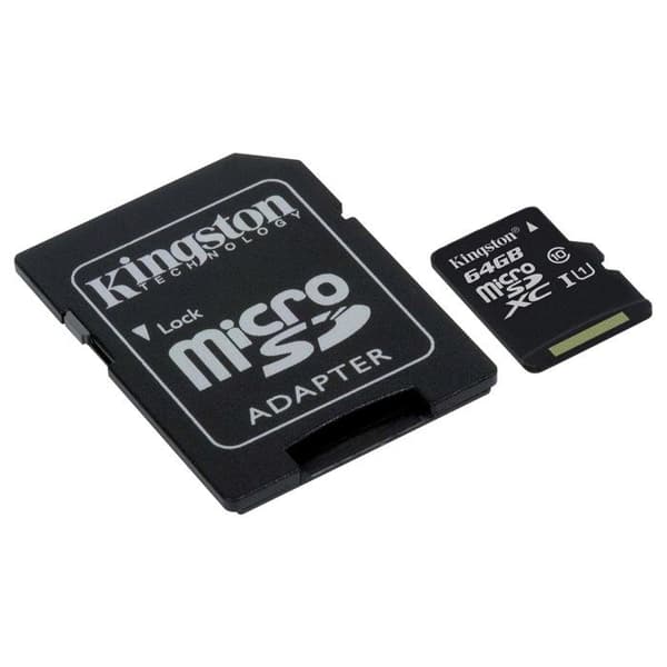Kingston Canvas Select microSDXC-kort - 64 GB - Klass 10/UHS-I (U1) - 80 MB/s Läs - 10 MB/s Skriv