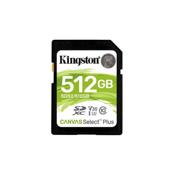 KINGSTON Canvas Select Plus Flash-minneskort - 512 GB - Video Class V30 / UHS-I U3 / Class10 - SDXC UHS-I