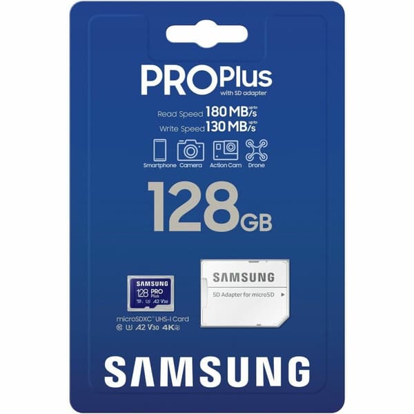Micro-SD Minneskort med Adapter Samsung MB-MD128SA/EU 128 GB