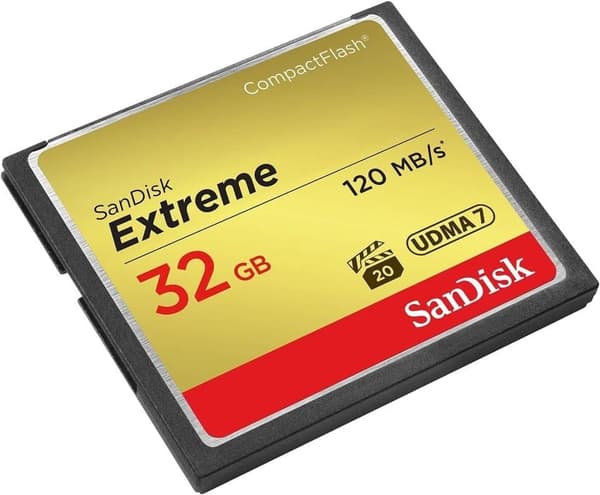 SanDisk Extreme 32 GB 120 MB/s CompactFlash-minneskort - Guld/Rött