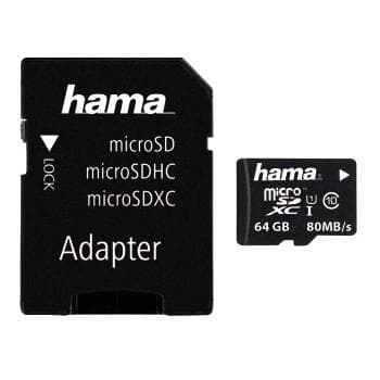 Hama - Flash-minneskort (SD-adapter ingår) - 64GB - UHS Class 1 / Class10 - microSDXC UHS-I (00124140)