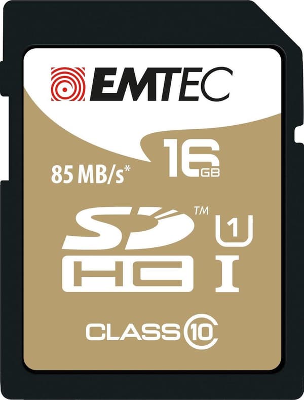 Emtec SDHC 16GB Class10 Gold + flashminne Class 10