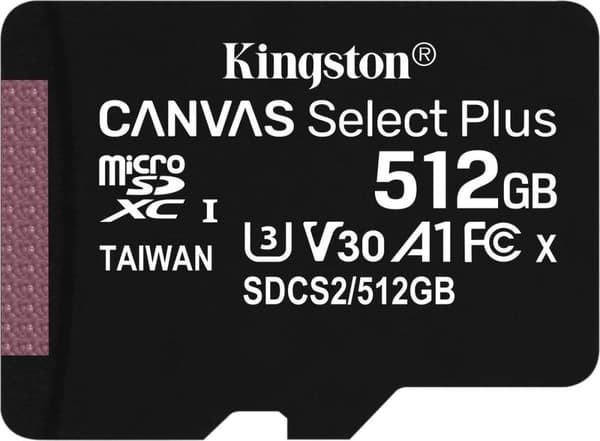 Kingston Canvas Select Plus microSD-kort 10 UHS-I - 512GB - inklusive SD-adapter