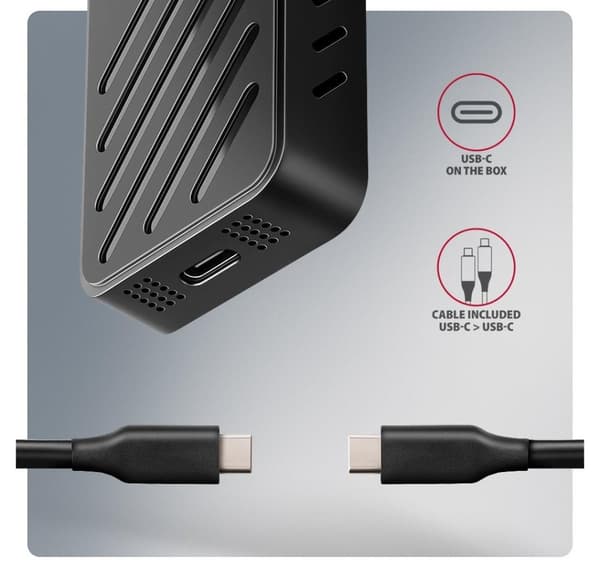 AXAGON, USB-C 20 Gbps - M.2 NVMe SSD ARMORED Box, EEM2-20G