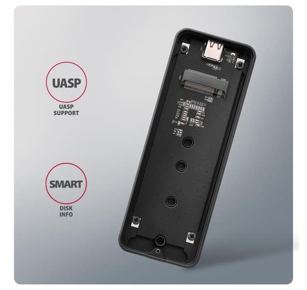 AXAGON, USB-C 20 Gbps - M.2 NVMe SSD ARMORED Box, EEM2-20G