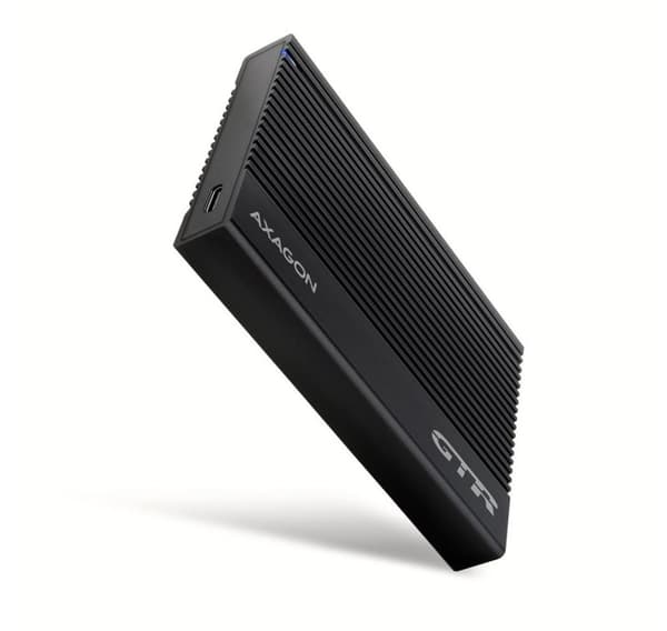 AXAGON, USB-C 10Gbps RIBBED Box, EE25-GTR Sort