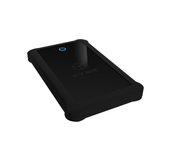 Raidsonic, 2,5", ICY BOX, IB-233U3-B Eksternt kabinett for 2,5" SATA HDD/SSD med USB 3.0-grensesnitt og silikonbeskyttelseshylse