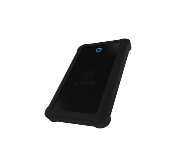 Raidsonic, 2,5", ICY BOX, IB-233U3-B Eksternt kabinett for 2,5" SATA HDD/SSD med USB 3.0-grensesnitt og silikonbeskyttelseshylse