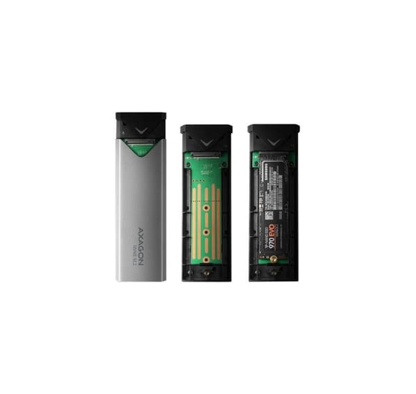 AXAGON, ulkoinen SuperSpeed+ USB-C metallikotelo M.2 NVMe SSD -levyille, joiden koko on jopa 42-80 mm, EEM2-UG2