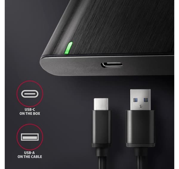 AXAGON, skrueløs aluminium USB 3.2 Gen 1 - SATA 6G ekstern boks til 2,5" SSD/HDD, EE25-A6C