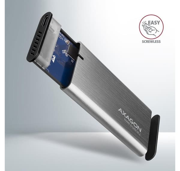 AXAGON, ulkoinen USB-C 3.2 Gen 2 metallikotelo M.2 NVMe & SATA SSD -levyille, EEM2-SG2