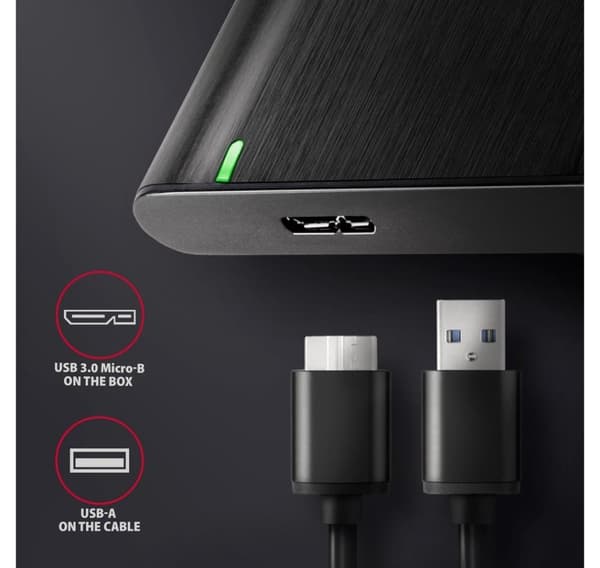 AXAGON, skruløs aluminium USB 3.2 Gen 1 - SATA 6G ekstern boks for 2,5" SSD/HDD, EE25-A6M