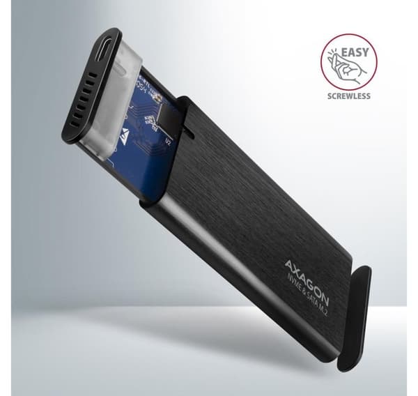 AXAGON, ekstern USB-C 3.2 Gen 2 metallboks for M.2 NVMe & SATA SSD-disker, EEM2-SB2