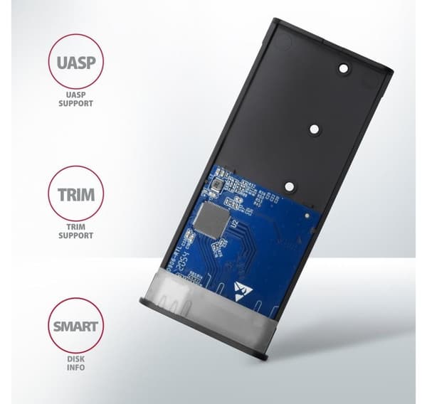 AXAGON, ekstern USB-C 3.2 Gen 2 metallboks for M.2 NVMe & SATA SSD-disker, EEM2-SB2