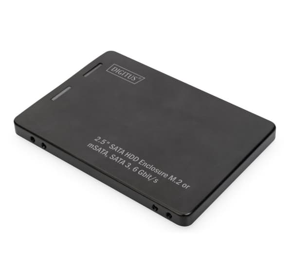Digitus, 2,5" SATA HDD-kabinett M.2 eller mSATA , DA-71118 Sort