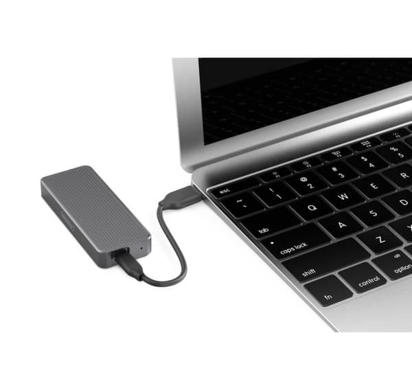 Digitus, USB M.2 harddiskkabinett, SSD, ekstern, NVMe, 20 Gbps, USB 3.2 Gen2x2, DA-71157