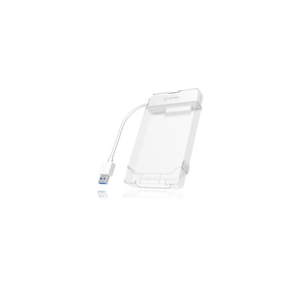 Raidsonic, 2,5", ICY BOX, Adapterkabel med beskyttende dæksel til 2,5" SATA-harddiske til USB 3.0, blå Access LED Hvid