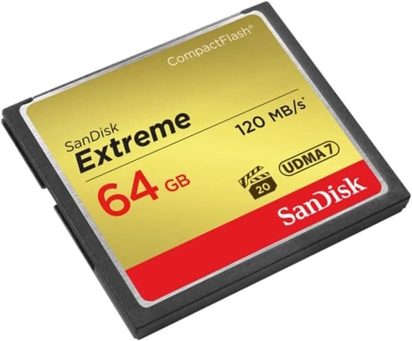 SanDisk Extreme 64GB 120MB/s CompactFlash Hukommelseskort - Guld/Rød
