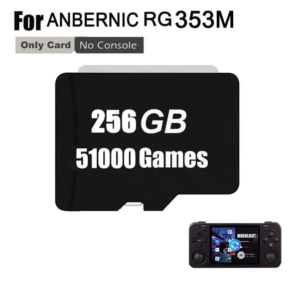 512GB TF-kortti, 100 000 peliä, yhteensopiva ANBERNIC RG353M:n kanssa,256G 48000peliä