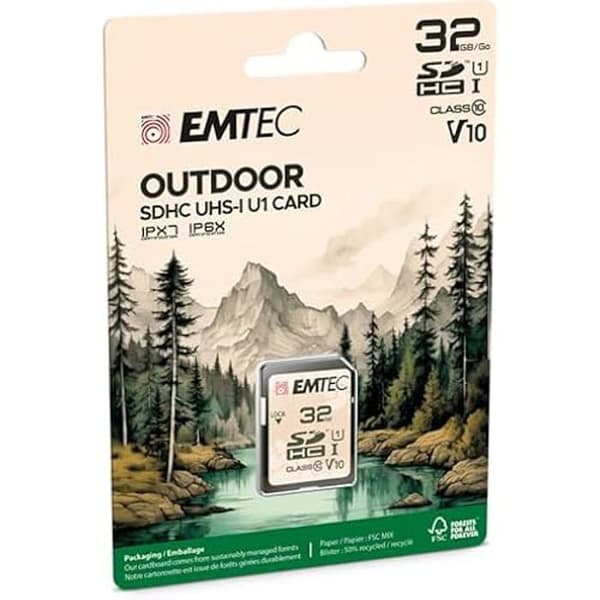 SD Minneskort - EMTEC - ECMSD32GHCU1OR - 32 Go - UHS-I U1 V10 - Vattentålighet IPX7