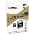 Miniatyrbild 2 av 3: MicroSDXC 64GB EMTEC minneskort + CL10 Gold+ UHS-I 85MB/s adapter