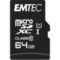 Miniatyrbild 1 av 3: MicroSDXC 64GB EMTEC minneskort + CL10 Gold+ UHS-I 85MB/s adapter
