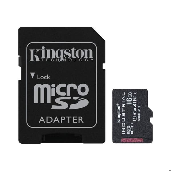 LAGRING, Minneskort, Micro SD, Kingston 16 GB Microsdhc Industrial C10 A1