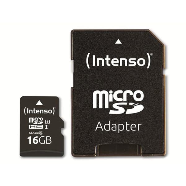 Minneskort microSD - INTENSO - 16 Go - Klass 10 - UHS-I - Vattentålig