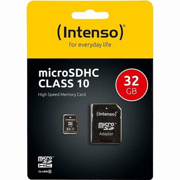 INTENSO 32 GB Class 10 MicroSDHC-kort - Läshastighet upp till 20 MB/s - Skrivhastighet upp till 12 MB/s